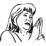 Dibujo para colorear Dibujo De Mujer Rogando Y Suplicando Para Pintar Y Colorear