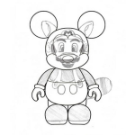 Dibujo para colorear Dibujo De Mario Bros Con Traje De Mickey Mouse Para Pintar Y Colorear