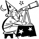 Dibujo para colorear Dibujo De Astronomo Viendo Las Estrellas Con Telescopio Para Pintar Y Colorear