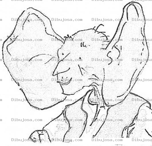 Dibujo para colorear Hombre Elefante Dibujo De Orejudo Con Orejotas Grandes Para Pintar Y Colorear Orejon