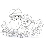 Dibujo para colorear Santa Claus Y Mama Claus Para Pintar Y Colorear