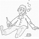 Dibujo para colorear Dibujo De Borracho Para Pintar Y Colorear