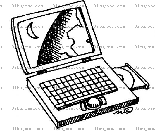 Dibujo para colorear Dibujo De Laptop Viejita Con Trackball Para Pintar Y Colorear