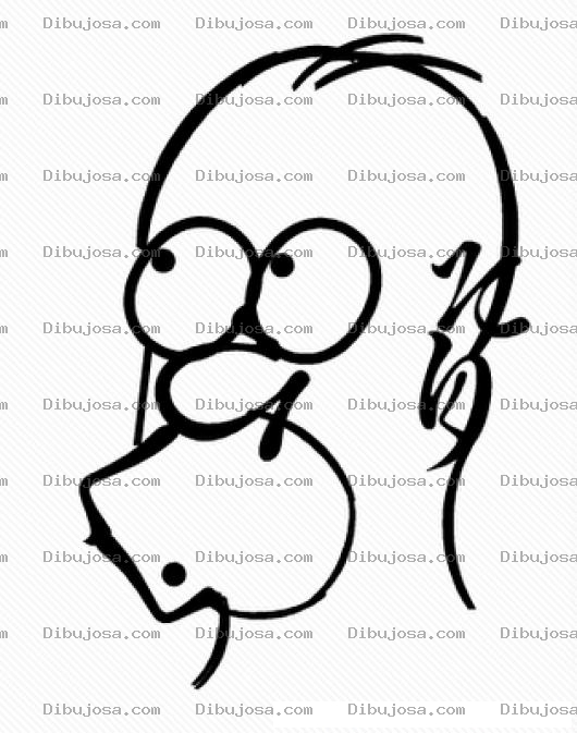 Dibujo para colorear Dibujo De La Cara De Homer Simpson Para Pintar Y Colorear