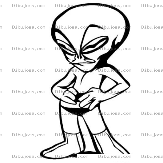 Dibujo para colorear Dibujo De Extraterrestre Chaparro Para Pintar Y Colorear