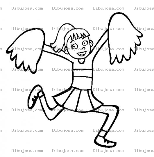 Dibujo para colorear Dibujo De Chica Porrista Para Pintar Y Colorear