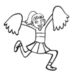 Dibujo para colorear Dibujo De Chica Porrista Para Pintar Y Colorear