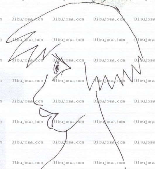 Dibujo para colorear Perfil De Mujer Con Pelo Corto Para Pintar Y Colorear