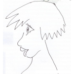 Dibujo para colorear Perfil De Mujer Con Pelo Corto Para Pintar Y Colorear