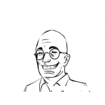 Dibujo para colorear Dibujo De Pelon Sonriente Para Pintar Y Colorear