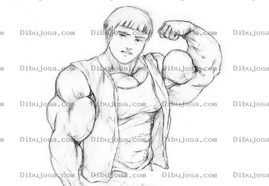 Dibujo para colorear Dibujo De Muchacho Musculoso Para Pintar Y Colorear