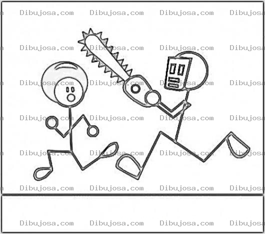 Dibujo para colorear Dibujo De Persecucion Con Motosierra Para Colorear