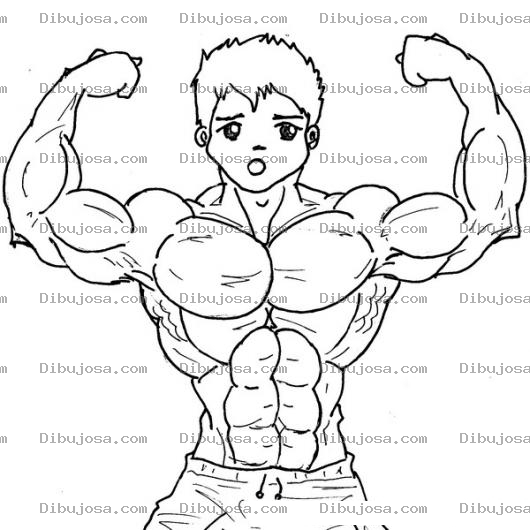Dibujo para colorear Chico Con Musculos Para Pintar Y Colorear