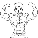 Dibujo para colorear Chico Con Musculos Para Pintar Y Colorear