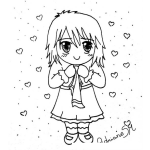 Dibujo para colorear Chiquilla Enamorada Para Pintar Y Colorear