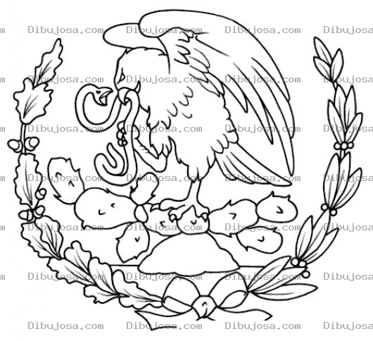 Dibujo para colorear Escudo Nacional De Mexico Para Pintar Y Colorear Dibujo Del Aguila Mexicana Sobre Un Nopal