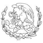 Dibujo para colorear Escudo Nacional De Mexico Para Pintar Y Colorear Dibujo Del Aguila Mexicana Sobre Un Nopal