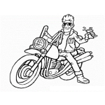 Dibujo para colorear Dibujo De Motorista En Harley Davidson Para Pintar Y Colorear