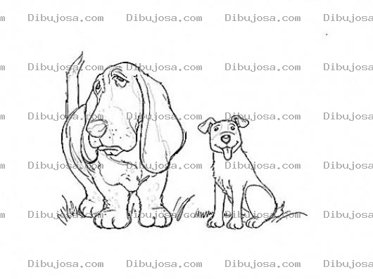 Dibujo para colorear Dos Perros Amigos Para Pintar Y Colorear