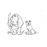 Dibujo para colorear Dos Perros Amigos Para Pintar Y Colorear