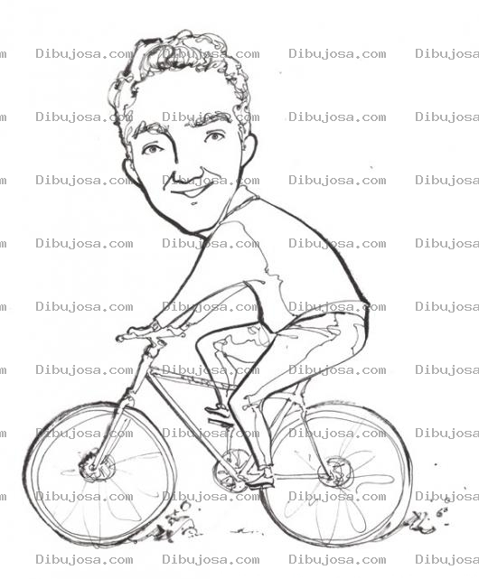 Dibujo para colorear Dibujo De Hombre En Bicicleta Para Pintar Y Colorear