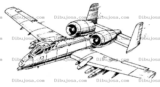 Dibujo para colorear Dibujo De Avion Con Turbinas Para Pintar Y Colorear