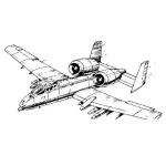 Dibujo para colorear Dibujo De Avion Con Turbinas Para Pintar Y Colorear