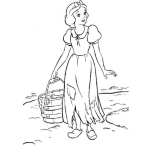 Dibujo para colorear Dibujo De Blancanieves Con Vestido Viejo Y Roto Para Pintar Y Colorear
