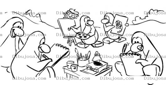 Dibujo para colorear Pinguinos Dibujando Para Pintar Y Colorear