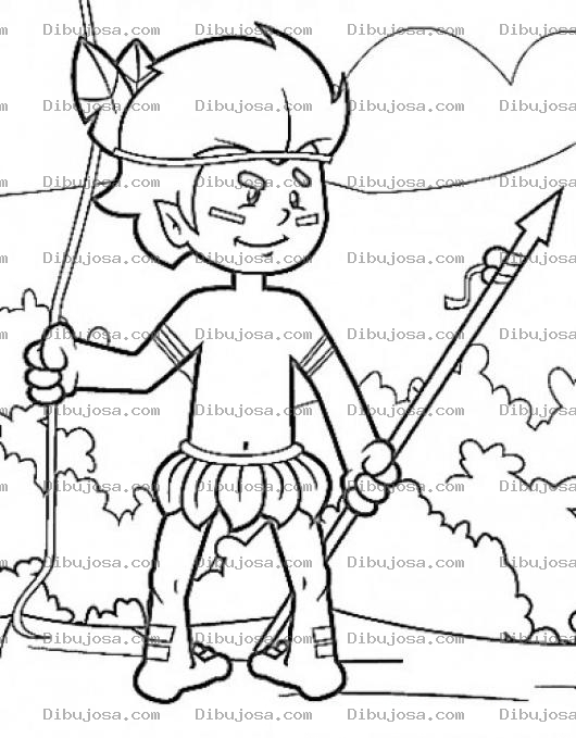 Dibujo para colorear Indito Con Lanza Para Pintar Y Colorear