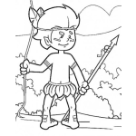 Dibujo para colorear Indito Con Lanza Para Pintar Y Colorear