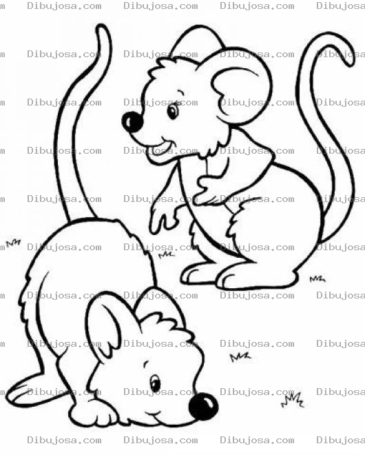 Dibujo para colorear Dibujo De Dos Ratones Para Colorear