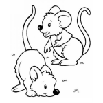 Dibujo para colorear Dibujo De Dos Ratones Para Colorear