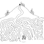 Dibujo para colorear Juego+del+camino+de+la+hormiga+para+imprimir+y+pintar