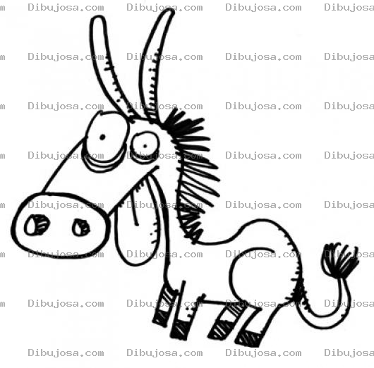 Dibujo para colorear Burro Loco Para Pintar Y Colorear