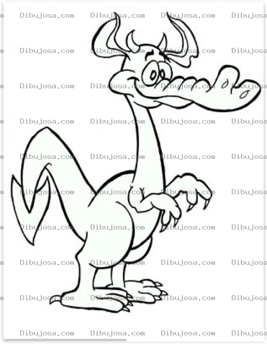 Dibujo para colorear Dragon Trompudo Para Pintar Y Colorear