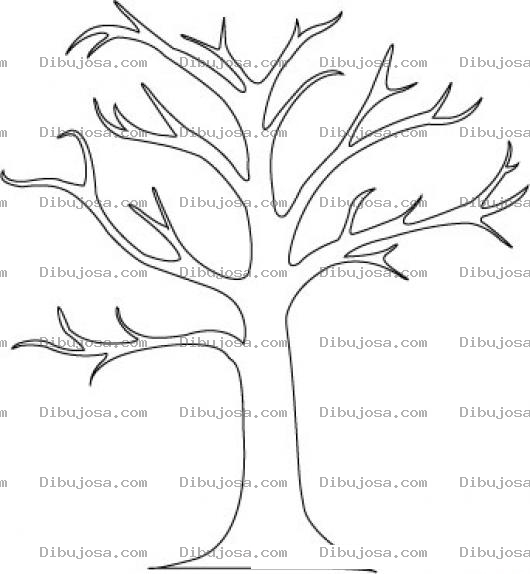 Dibujo para colorear Dibujo De Otono Para Pintar Y Colorear Un Arbol Sin Hojas