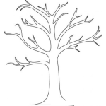 Dibujo para colorear Dibujo De Otono Para Pintar Y Colorear Un Arbol Sin Hojas