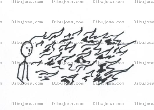 Dibujo para colorear Hombre En Llamas Para Pintar Y Colorear