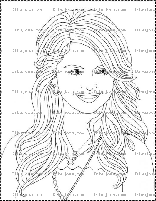 Dibujo para colorear Selenagomez.com Para Pintar Y Colorear Dibujo De Selena Gomez
