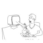 Dibujo para colorear Vacuna De Computadora Para Pintar Y Colorear