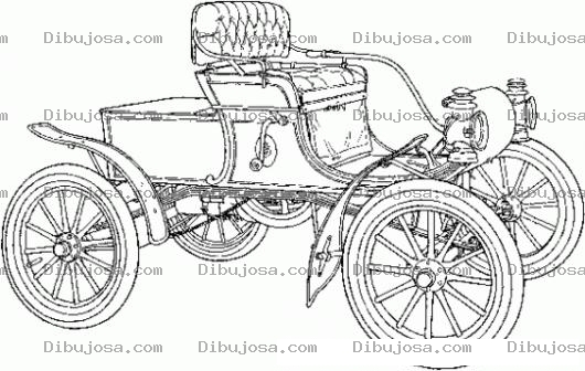 Dibujo para colorear Carro Antiguo De Madera Para Pintar Y Colorear