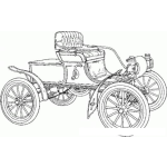 Dibujo para colorear Carro Antiguo De Madera Para Pintar Y Colorear
