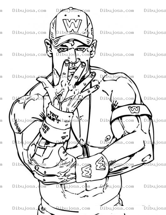 Dibujo para colorear John Cena Para Pintar Y Colorear