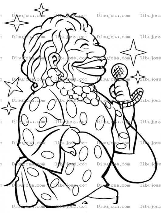 Dibujo para colorear Celiacruz.com Dibujo De Celia Cruz Para Pintar Y Colorear Azucar