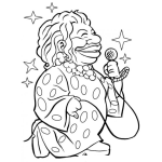 Dibujo para colorear Celiacruz.com Dibujo De Celia Cruz Para Pintar Y Colorear Azucar