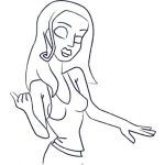 Dibujo para colorear Dibujo De Chica Ojos Cerrados Para Pintar Y Colorear
