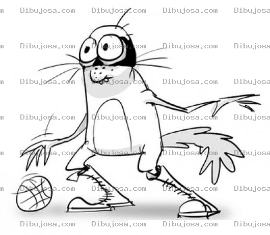 Dibujo para colorear Ardilla Basquetbolista Para Pintar Y Colorear