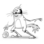 Dibujo para colorear Ardilla Basquetbolista Para Pintar Y Colorear