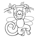 Dibujo para colorear Mono Colgando De Una Rama Para Pintar Y Colorear Mico Con Alas De Libelula